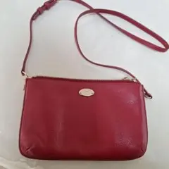 COACH レザーショルダーバッグ 赤
