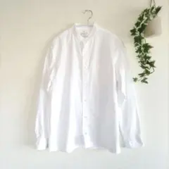 無印良品 MUJI スタンドカラー 白シャツ 長袖 XS ユニセックス 綿100