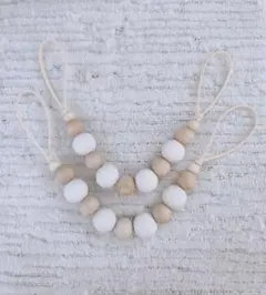 ぱるる様専用ページ カーテンタッセル ウッドビーズ ナチュラル 北欧風 2本