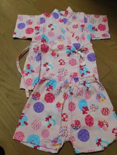 甚平 ピンク 花柄 金魚 90cm 女の子