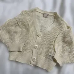 petit main メッシュカーディガン S クリーム　ベビー