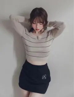 【andmary】Connie knit tops Beige