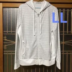 レディース THEORIA ホワイト ストライプ パーカー