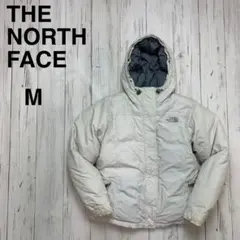 ノースフェイス ダウンジャケット レディース M 白 刺繍ロゴ ワケアリ