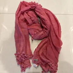 matta マッタ　ポンポンストール ピンク　大判ストール