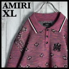 5704【未使用品】アミリ☆ペイズリー柄ポロシャツ AM刺繍ロゴ バンダナ柄