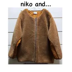 ニコアンド　ボアキルティング　ノーカラージップアップブルゾン キャメルマスタード