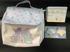 すみっコぐらし　手さげ　バッグ　お家型　青い月夜の魔法のこ　＆缶バッチ　＆空き缶