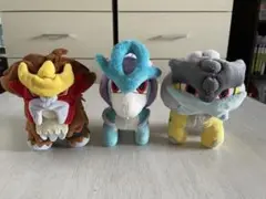 希少スイクン、ライコウ、エンテイぬいぐるみ タグ付き美品】三犬 ぬいぐるみ セット スイクン ライコウ