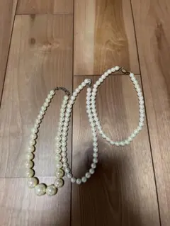 ホワイトパール風ネックレス3本セット