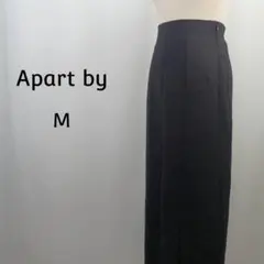 Apart by　ロングスカート　M　ブラック ウエストゴム　フロントスリット