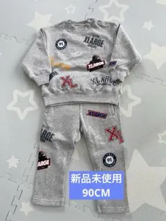 新品未使用 90CM XLARGE パッチワーク トレーナー パンツ セット