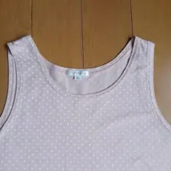 CINEMA CLUB ドット柄 ピンク タンクトップ 綿100% Lサイズのサムネイル