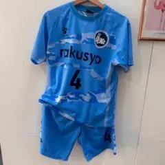 KELME フットサルウェア上下 M 青迷彩 FC大阪 4番 傷ありのサムネイル