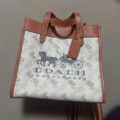 COACH レザーショルダーバッグ 馬車デザイン
