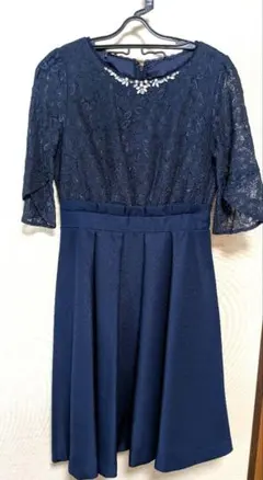 axes femme ネイビー レース ドレス ワンピース M 結婚式
