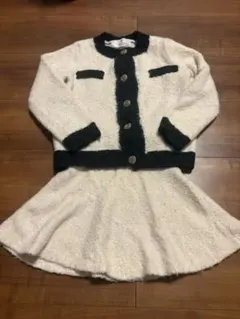 H&M アイボリー ブラック セットアップ4-6Y