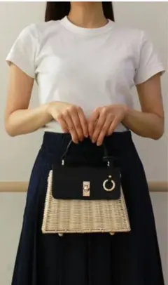 組曲【2WAY】トップハンドルカゴバッグ ブラックのサムネイル
