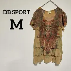 レア✨️DB SPORT 【M】ペイズリー柄 半袖チュニック ブラウン ブラウス