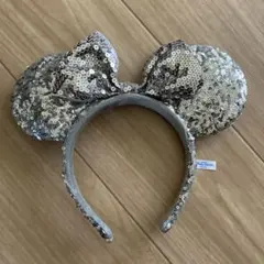 シルバー スパンコール ミニー　カチューシャ