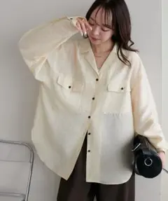 え*ん様 お値下げ！新品！【Discoat】シアー黒釦開襟シャツ