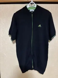 adidasアディダスジップアップニット半袖セーターM