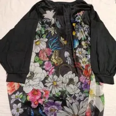 値下げ 新品 イズスカラー フラワーロングカーディガン М