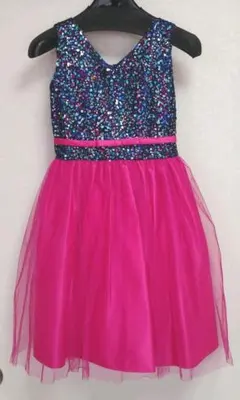 Vネックグリッタースパンコールドレス140cm