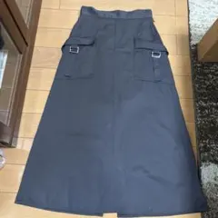 ナノユニバース グレー ポケット付き ロングタイトスカート