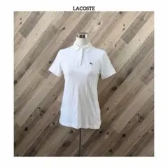 LACOSTE ラコステ 半袖 ポロシャツ 鹿の子 刺繍 ワニロゴ 定番 L 白
