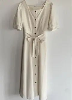 COLZA 半袖シャツワンピース アイボリー