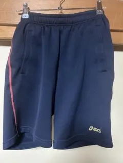 asics ネイビー ハーフパンツ サイドポケット付き
