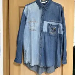 PAOLO ROBERTA パオロロベルタ デニムシャツ パッチワーク 刺繍