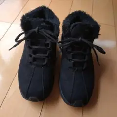 ellesse エレッセ　スノーブーツ 　ブラック24cm　ファー　紐