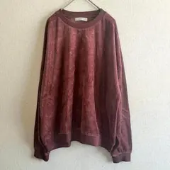 センスオブプレイス　ベロア生地　トレーナー　スエット　トップス　ボルドー　M