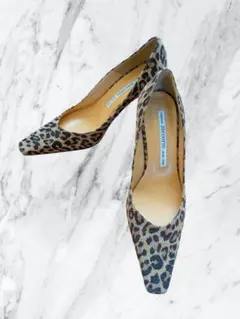 【極美品】ZUCCOTTO ポインテッドトゥ パンプス レオパード