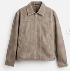 zara グラデーション フェイクレザージャケット メンズ S