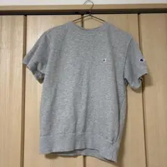 【美品】Champion 半袖スウェット グレー M ワンポイントロゴ