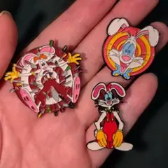 ロジャーラビット　ピンズ　ピンブローチ　ピンバッジ　ブローチ　3点セット