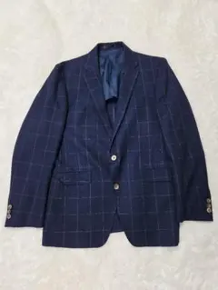 極美品✨ネイビープレミアム　XLサイズ　サマージャケット　チェック　夏用　シェルのサムネイル