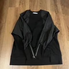 TIMELESS BONbazaar 切替デザイン 長袖カットソー ブラック