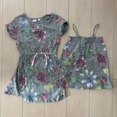 GAP 花柄半袖ワンピース 120 キャミワンピース 90