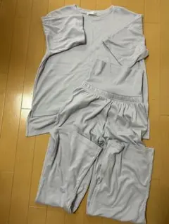 aimerfeel さらっとドライ腹巻付き半袖綿混上下セット(パープル)のサムネイル