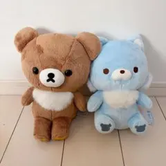 チャイロイコグマ&アオイコオオカミ なかよしぬいぐるみ - メルカリ