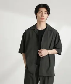 【美品】ナノユニバース ストレッチ ワイドオープンカラーシャツ 半袖のサムネイル