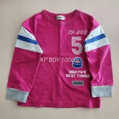 KP BOY 100cm 長袖カットソー ユニフォーム風 ピンク
