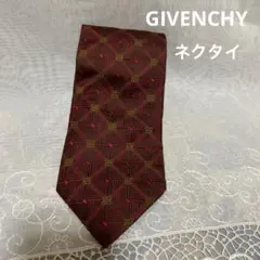 GIVENCHY ジバンシィ　シルク　ネクタイ ロゴ　ボルドー ネクタイ