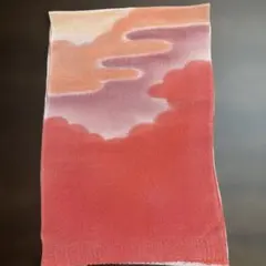 帯揚げ　オレンジ、サーモンピンクグラデーション　正絹