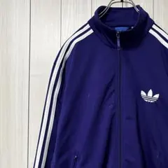 アディダス adidas トラックジャケット 刺繍ロゴ トレフォイル パープル