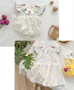 harumicorp チューリップ ロンパース&ワンピースセット 80.100